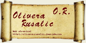 Olivera Rusalić vizit kartica
